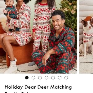 Hanna Andersson Festive Deer Pajama Set - Red and Green